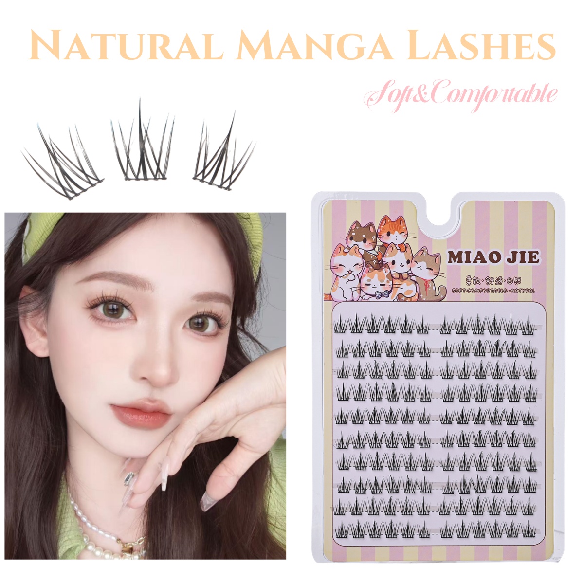 Eyelash Extension In Chinese - MIAOJIE Ayçiçeği Sahte Kirpik Siyah Doğal