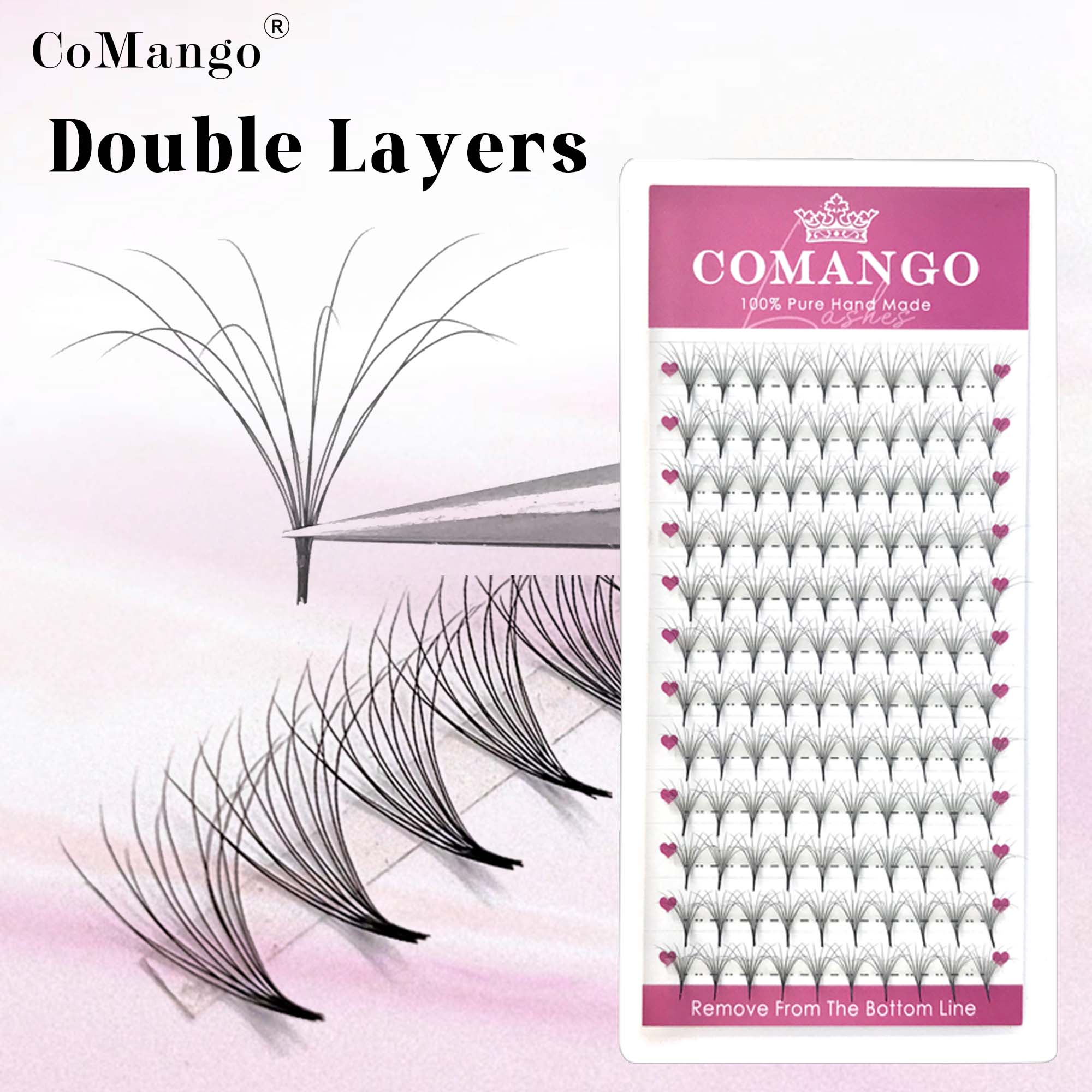 Eyelash Extension Mega Volume - COMANGO Güzel Çift Katmanlı Kabarık Hazır