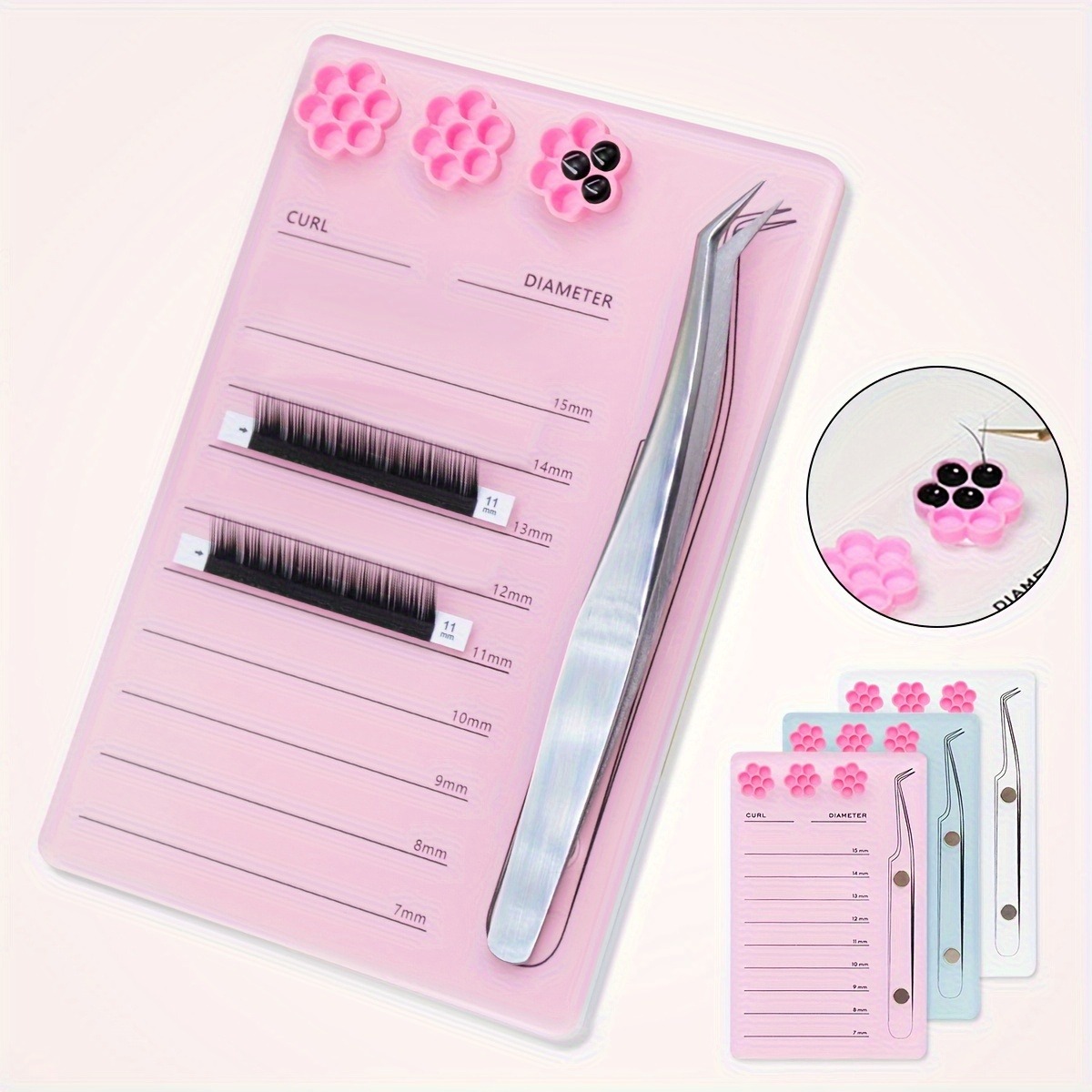 Eyelash Extension Menu - Kirpik Uzatma Ölçekli Tutucu Manyetik Akrilik